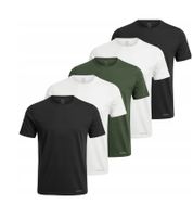 High-quality 5-pack SCOTCH & SODA Crew Neck Men's T-Shirt Basic Shirt Undershirt Cotton Shirt SSFA25M2312806 019 Black/White/Green
