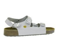 Slip-resistant HSM men's and women's work sandals, ESD-compatible, genuine leather shoes with SRC protection class, clogs, professional shoes, factory second-hand, B-grade, medical shoes, white