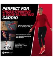 Corda per saltare BEASTGEAR Elite Premium in alluminio, confezione da 10, 3 m di lunghezza, per fitness avanzato, boxe, MMA, HIIT, allenamento con pesi e Double Unders, rosso/nero