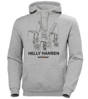 Helly Hansen Manchester Graphic Men's Hoodie, Cotton Pullover with Hood, 300 g/m² Sweatshirt 78380 970 Grey