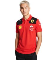 PUMA X Scuderia Ferrari F1 Herren Polo-Shirt Kurzarm-Shirt mit Team- und Sponsor-Logos Baumwoll-Shirt Motorsport-Shirt 701223385 001 Rot