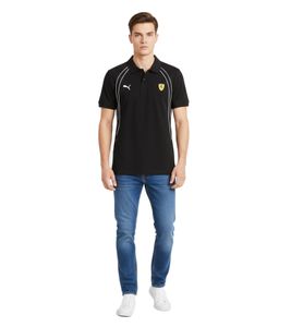 Polo a maniche corte da uomo PUMA X Scuderia Ferrari Race, in cotone, modello Motorsport 701231829 001 Nero