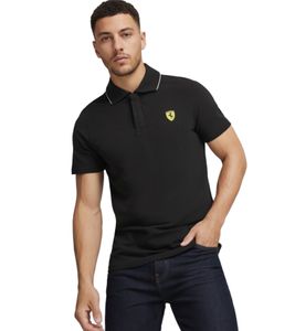 Polo homme PUMA X Scuderia Ferrari Race, manches courtes, coton, noir, réf. 701228038 001