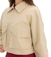 kurz geschnittener Damen Trench-Coat cropped Sommer-Jacke mit Baumwolle 924633 Beige