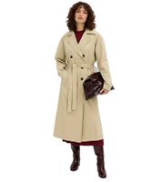 zweireihiger Damen Trench-Coat Oversized Übergangs-Jacke mit Gürtel 979556 Beige