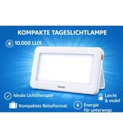 beurer TL 20 Tageslichtlampe Lichtstärke von 10.000 Lux kompakt für unterwegs Lichttherapie 16,5 x 8,5cm Weiß
