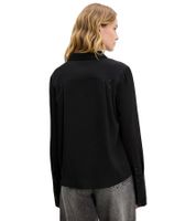 langärmlige Damen Bluse aus Viskose-Mix mit Ballon-Saum Sommer-Shirt 921905 Schwarz