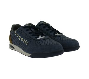 bugatti Trevor Herren Schnür-Schuhe Sneaker mit Label-Print City-Schuhe 321A3801-5000 Blau
