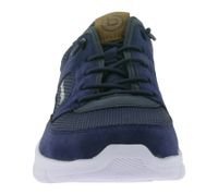 bugatti Trevor Herren Low-Top Sneaker Schnür-Schuhe mit Label-Print City-Schuhe 343-AFA11-6900 Blau