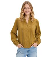 Chemisier élégant en coton pour femme avec broderie œillet discrète - Chemise d'été 967654 Noir