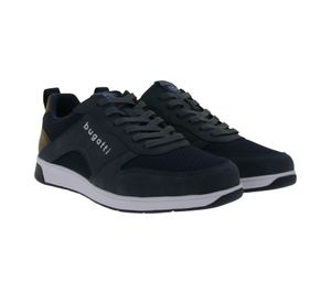 bugatti Herren Low-Top Sneaker Schnür-Schuhe mit Mesh-Einsätzen City-Schuhe 323-30704-5000 Dunkelblau