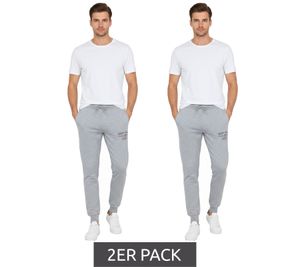 2er Sparpack VINSON Herren Jogging-Hose Sweat-Hose mit VINSON-Logo Baumwoll-Hose Sweat Pants Grau