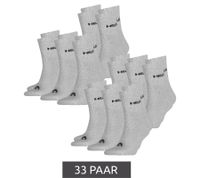 33 Paar HEAD All Sports Socken Damen und Herren Trainings-Socken Sport-Strümpfe 701236921 003 Grau