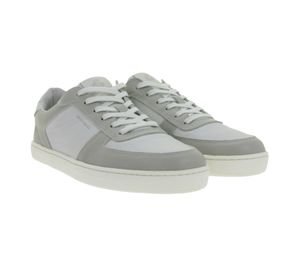 Baskets basses pour homme GROUNDIES Hamptons 2.0 en cuir véritable avec semelle TrueSense, à lacets, coloris blanc/gris, référence GND-210256-30