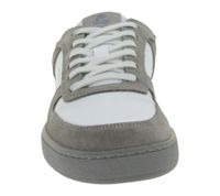 Chaussures minimalistes sportives GROUNDIES Hamptons 2.0 pour homme - Baskets basses en cuir véritable avec semelle TrueSense - Chaussures à lacets GND-210256-06 - Gris/Blanc