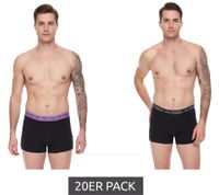 20er Sparpack Kappa Herren Boxershorts mit Marken Schriftzug und Logo Unterhose 351K1JW ADM Schwarz/Violett