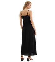 Robe maxi confortable pour femme, robe évasée en coton à fines bretelles 905163 Noir