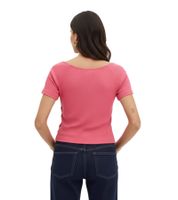 T-shirt aderente da donna a maniche corte in cotone biologico, rosa, 928790