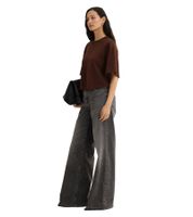 Modern Women's Oversized T-Shirt in Comfortable Punto di Roma Fabric with Back Zipper 966086 Brown