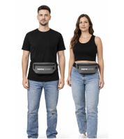 Momo Design Bauchtasche praktische Umhängetasche mit Logo-Schriftzug Gürtel-Tasche P510114 Grau