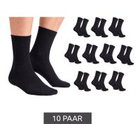 Atmungsaktive 10 Paar CAPPUCCINO ITALIA Damen & Herren Bambus-Socken Alltags-Strümpfe Freizeit-Socken 11687 Schwarz