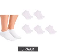 5 Paar CAPPUCCINO ITALIA Damen & Herren Bambus-Sneaker-Socken Kurzsocken PC 101B Weiß