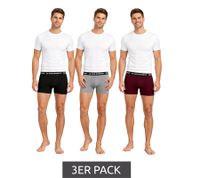 9er Sparpack Le Coq Sportif Basic Boxer Herren Boxer-Shorts Baumwoll-Unterhose Unterwäsche Grau/Bordeaux/Schwarz oder Rot/Hell-Grau/Blau
