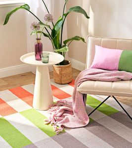 Extra weiche Kuscheldecke mit Fransen – melierte Wohndecke / Sofa Plaid 130 x 160 cm rosa/grau