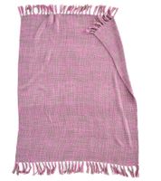 Extra weiche Kuscheldecke mit Fransen – melierte Wohndecke / Sofa Plaid 130 x 160 cm rosa/grau