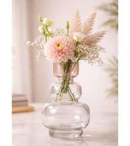 Moderne Glasvase mit geschwungenem Design Wohn-Dekoration Deko-Vase 905585 Transparent