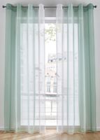 2er Set Gardinen mit modernem Farbverlauf Fenster-Vorhang halbtransparent 945155 Weiß/Grün