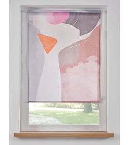 Sichtschutzrollo mit grafischem Design Fenster-Rollo Sonnenschutz 949411 Weiß/Bunt