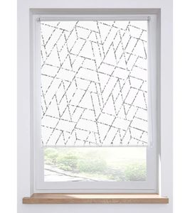 Sichtschutzrollo mit grafischem Design Fenster-Rollo Sonnenschutz 958149 Weiß