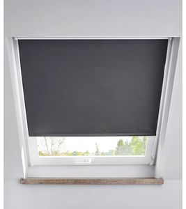 Schlichtes Dachfenster Verdunkelungsrollo mit Struktur-Optik Fenster-Rollo Sonnenschutz 931240 Dunkelgrau