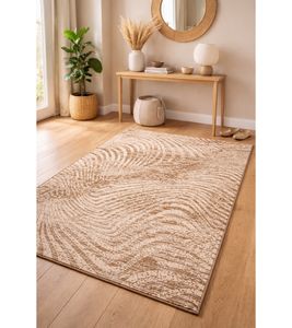 Teppich mit malerischer Musterung Wohnzimmer-Teppich Wohnaccessoire Dekoteppich 936577 Braun
