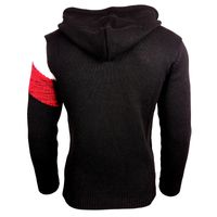 Sweat à capuche homme à empiècements bicolores contrastés, coupe ajustée, 13245 noir/blanc/rouge