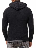 Pull à capuche en maille épaisse pour homme, modèle 13290, couleur anthracite