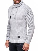Maglione da motociclista urbano con collo alto, maglione in maglia grossa con collo alto 13293 Grigio