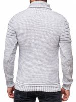 Maglione da motociclista urbano con collo alto, maglione in maglia grossa con collo alto 13293 Grigio