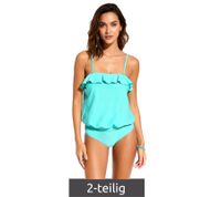 farbenfrohes 2-teiliges Damen Tankini -Set Badekleidung mit gefütterten Cups Tankini Top und Slip für Strand & Sommer 963546 Türkis