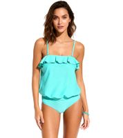 farbenfrohes 2-teiliges Damen Tankini -Set Badekleidung mit gefütterten Cups Tankini Top und Slip für Strand & Sommer 963546 Türkis
