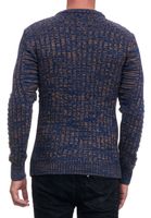 Modern men's knitted sweater with textured pattern, crew neck sweater 13361 Camel