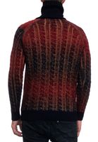 Stylish men's knit sweater with roll neck and gradient textured sweater 13368 Navy