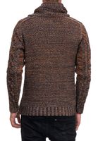 Modern men's knit turtleneck sweater, textured knit pullover 13369 Camel