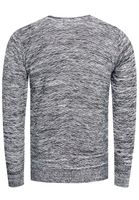 Modern men's fine-knit sweater with textured pattern, crew neck sweater 13371 Beige