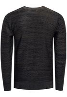 Modern men's fine-knit sweater with textured pattern, crew neck sweater 13371 Khaki
