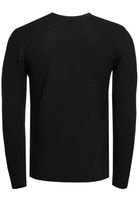 Zeitloser Basic Herren Feinstrick-Pullover mit Rundhals und Struktur Slim Fit Strick-Sweater 13379 Schwarz