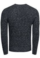 Stylish men's fine-knit sweater with diagonal structure, slim fit knit sweater 13381 navy