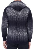 Veste en maille décontractée pour homme avec capuche et cardigan à capuche texturé dégradé 13390 marine
