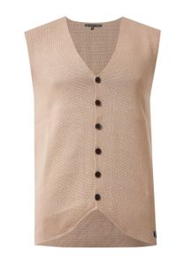Chaleco elegante de punto fino para hombre con tapeta de botones, chaleco de traje 13412 Camel